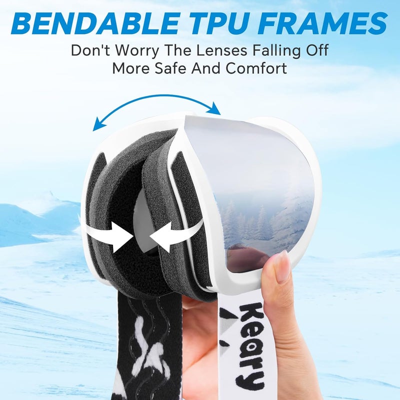 Keary Ski Goggles Men Women Snowboard Goggles Snow Goggles for Adult Youth OTG 100% UV Protection Snowboarding Goggle - Image 5